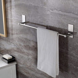Stainless Steel Self-Adhesive Towel Rack for Bathroom – No-Drill Wall-Mounted Holder Silver