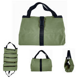 Roll Up Tool Bag  Water Resistant Tool Organizer Zipper Pouch for Electricians Repairman Green