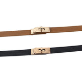 Skinny Belts for Women – PU Leather Adjustable Waist Belt for Dresses Pants & Jeans