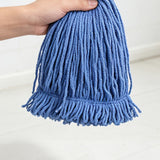 Replacement Cotton Mop Head Loop-End Detachable for Home Hotel Office Use Blue