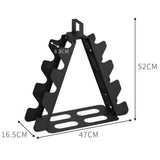 Black Metal 4 Tier A-Frame Dumbbell Rack Multi-Slot Weight Stand