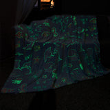 Glow in The Dark Throw Blanket Marine Life Luminous Blanket