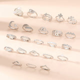23Pcs Stackable Rings Knuckle Ring Set Stackable Rings for Women Silver