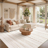 Bohemian Rug Soft Machine Washable for Bedroom Under Dining Table Home Office Beige
