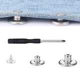 32 PCS Removable Screw Type No Sew Denim Jeans Buttons