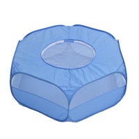 Portable Pop-Up Small Animal Playpen Foldable Pet Tent for Chick Hamster Rabbit Blue