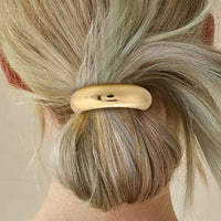 3Pcs Metal Hair Ties Stylish Geometric Design Elastic Gold Ponytail Holders