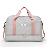 Large Capacity Travel Duffel Bag Versatile Shoulder Crossbody Weekender Bag with Shoe Compartment Grey