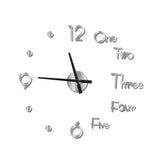 3D Wall Clock Acrylic Modern Mirror Surface DIY Clock Home Office Decor Silver