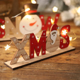 3Pcs Wooden Christmas Decoration Ornaments Xmas Mantel Decor Table Top Ornaments