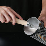 2 PCS Rolling Grill Basket 304 Stainless Steel Grill Basket with Removable Wooden Handle