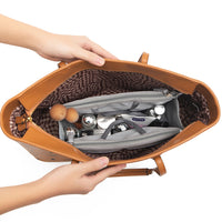 Multi-Pocket Handbag Insert Liner Tote Travel Makeup Purse Pouch Organiser Grey