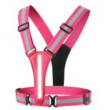 3-Mode LED Reflective Sports Vest for Running Cycling Night Activities Pink