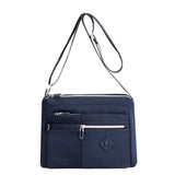 Multi-Pocket Crossbody Bag for Women Water Resisant Shoulder Bag Messenger Bag Casual Nylon Purse Handbag Navy