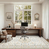 Vintage Persian Style Carpet Soft Area Rug Floor Mat for Bedroom Kitchen Entryway Living Room White