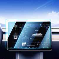 Clear Tempered Glass Screen Anti Fingerprint Protector Compatible with Tesla Model 3 Model Y