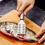 2Pcs Stainless Steel Fish Scaler Brush Scale Scraper Tool