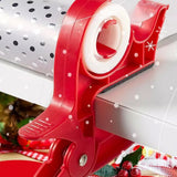 2Pcs Set Wrapping Paper Cutters Cutting Tool Xmas Gift Roll Clamps with Tape Dispenser Red