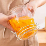 1000ml Clear Glass Airtight Storage Jar with Clamp Lid and Silicone Seal