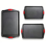 3Pcs Nonstick Carbon Steel Baking Pans Set for Oven Premium Bakeware