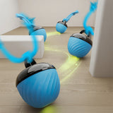 Squeaky Rolling Ball Dog Toy – Interactive Motion-Activated Chew Toy for Dogs Blue