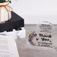 Appreciation Gift Acrylic Heart Shaped Keepsake Desktop Decor for Graduation Thanksgiving