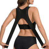 Seamless Front Closure Bra Wireless Full Coverage Cross Back Women Black