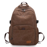 Large Capacity Canvas Backpack Laptop Bag Notebook School Travel Bag for Men Women Coffee