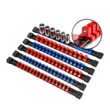 6Pc Socket Holder Sockets Storage Rail Rack Organizer Mountable Sliding Tray Rack Tool Rail Holder