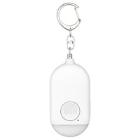 130db Personal Alarm Security Alarm with Keychain LED Flashlight Self Defense Alarm White