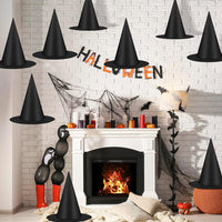 12Pcs Halloween Witch Hats – Wizard Costume Accessories with Nylon Rope