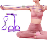Resistance Bands-6 Tube Pedal Ankle Puller for Strength Training Home Gym Exercise Equipment Purple