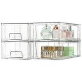 4PCS Stackable Storage Drawers Easily Assemble for Skincare Storage Small