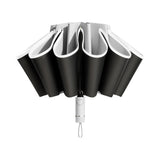 Automatic Folding Umbrella Inverted Umbrella Reverse Umbrella UV Protection Sun Umbrella with Safe Reflective Stripe Grey