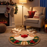 Soft Christmas Velvet Floor Mat with Non Slip Dot Backing Style 3