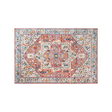 Rectangle Retro Area Rug Printed Floor Mat Non-Slip Red