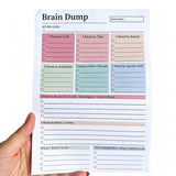 Daily Brain Dump Planner Notepad for Students Teachers Office Use