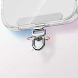 3 PCS 360 Degrees Rotating Stainless Steel Phone Tether Tab for most Phone Cases Silver