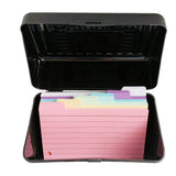 Document Organizer Box with Ruled Index Cards Set for Easy Organization of Notes Recipes Black