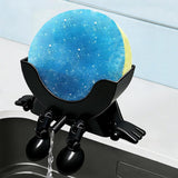 2PCS Creative Smiley Face Sponge Holder for Kitchen Sink Black