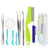 12 in 1 Stainless Steel Tick Removal Tool Kit for Dogs Cats