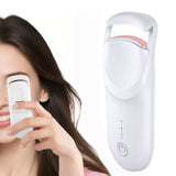 Heated Eyelash Curler – Portable Electric Lash Curler for Long-Lasting Natural Curls Cream White
