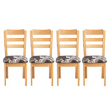 4PCS Stretch Chair Seat Covers Printed Washable Seat Cushion Slipcovers for Dining Chairs Style 2