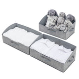 2Pcs  Storage Bin with Handles Large Capacity Closet Shelf Organizer for Clothes Blanket Hats Grey