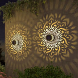 Solar Mandala Projection Wall Light Decorative for Yard Garden Post  Backyard Decor Style 1