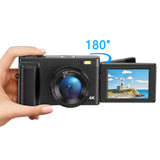 4K Digital Camera 48MP with Flip Screen 16X Zoom and 32GB TF Card