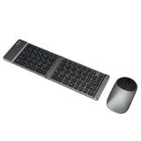 Wireless Keyboard Mouse Set Foldable Tri-Mode Bluetooth 2.4G Dark Gray