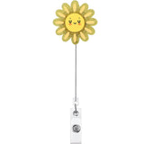 Cute Badge Clip Reel Retractable for Students Teachers Staff Yellow