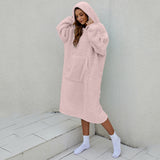 Reversible Wearable Blanket Plush Warm Cozy Blanket One Size Fits All Pink