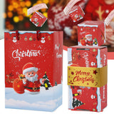 Christmas Folding Surprise Gift Box with 10 Jumping Bounce Gift Boxes Red